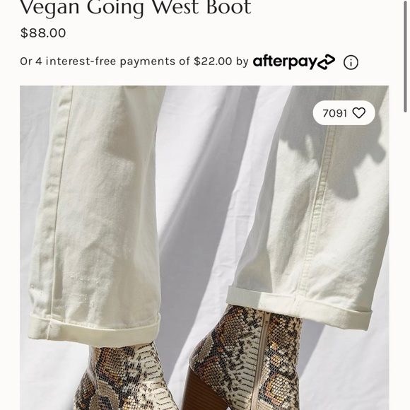 Free People -Matisse Vegan snake skin booty- sz 8 - Picture 7 of 8